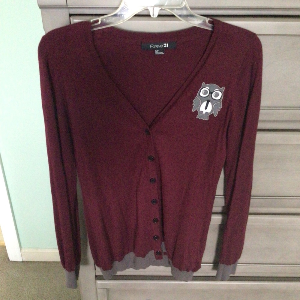 Forever 21 owl cardigan